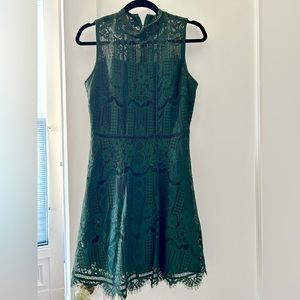 Green lace BB Dakota Fit and flare dress